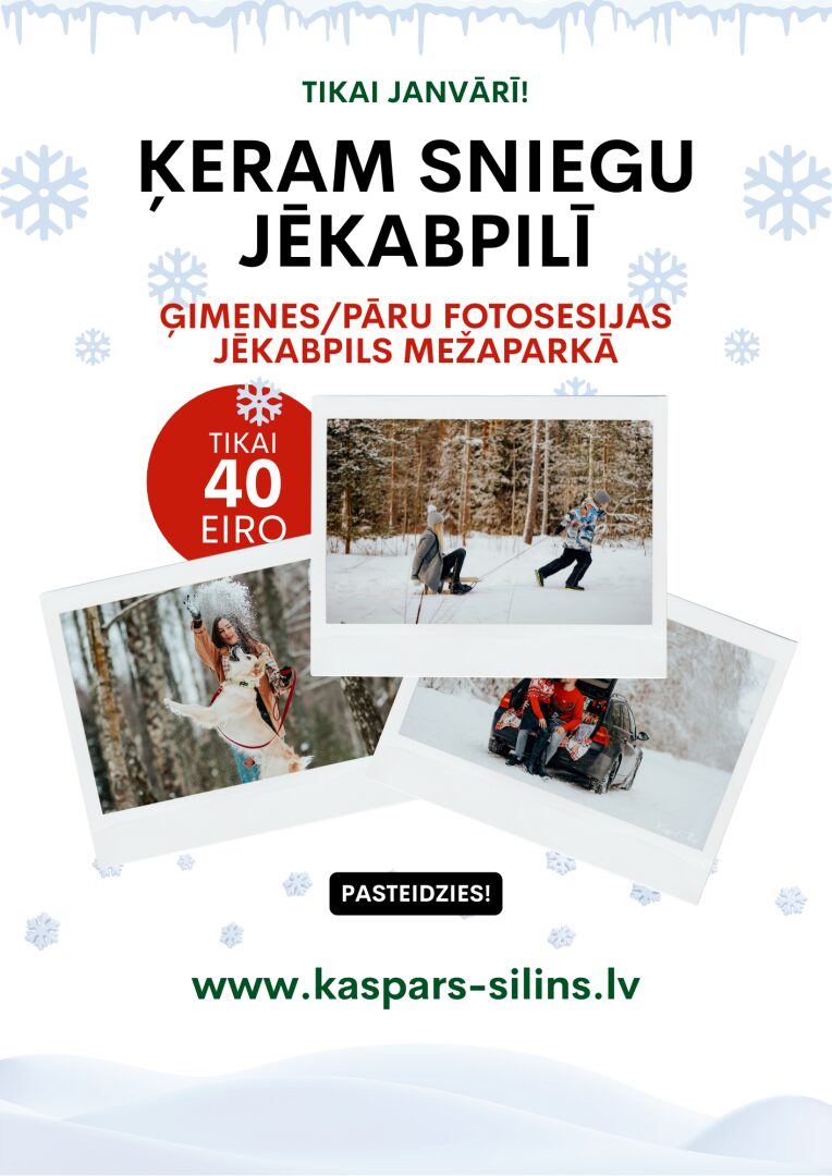 Ķeram sniegu Jēkabpilī – Sniega Fotosesijas!