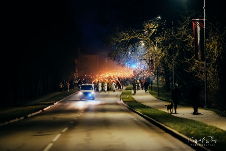 Lāčplēša dienas lāpu gājiens Jēkabpilī